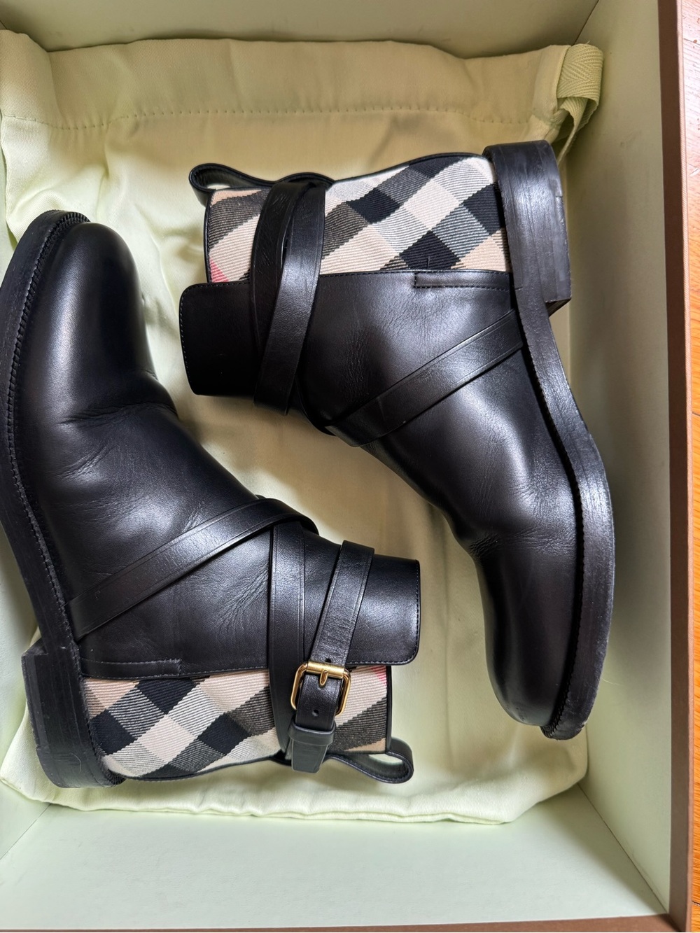 Burberry Pryle Equestrian Check Ankle Booties